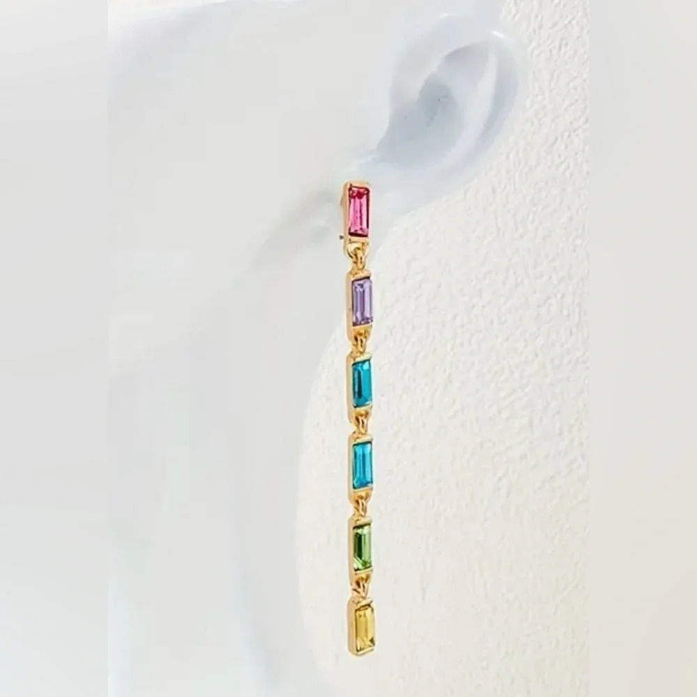 Long multicolored gemstone earrings - new!!